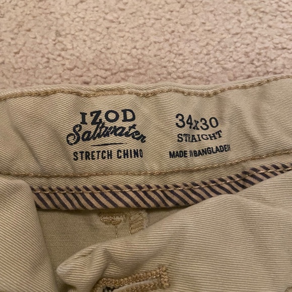 IZOD Stretch Chino Khaki Pants - Picture 4 of 4